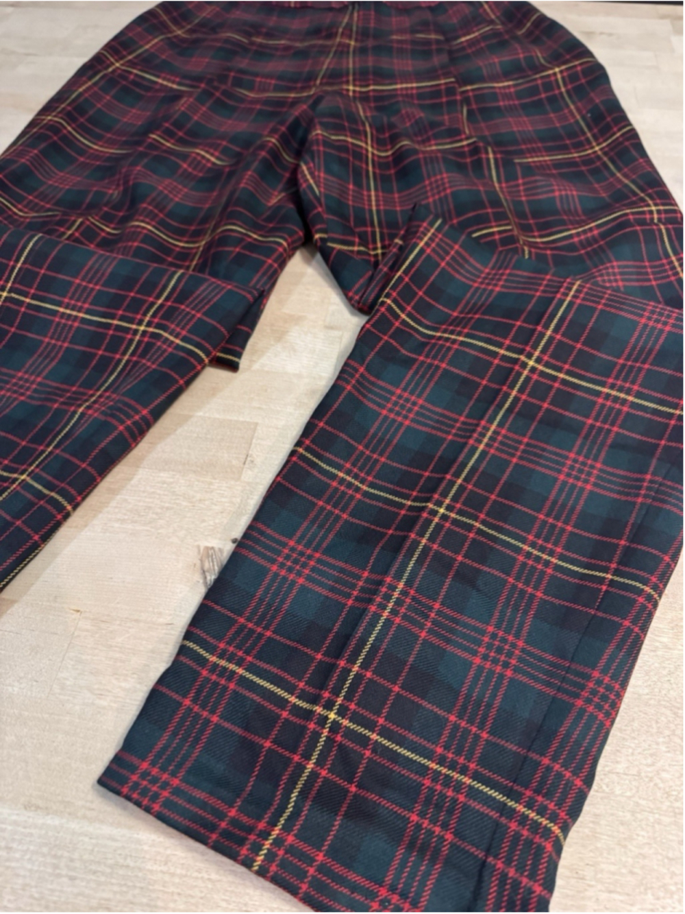 Vtg Pendleton Wool Pants Plaid Tartan Red Green Navy Slacks Size 12 Women’s - Picture 2 of 8